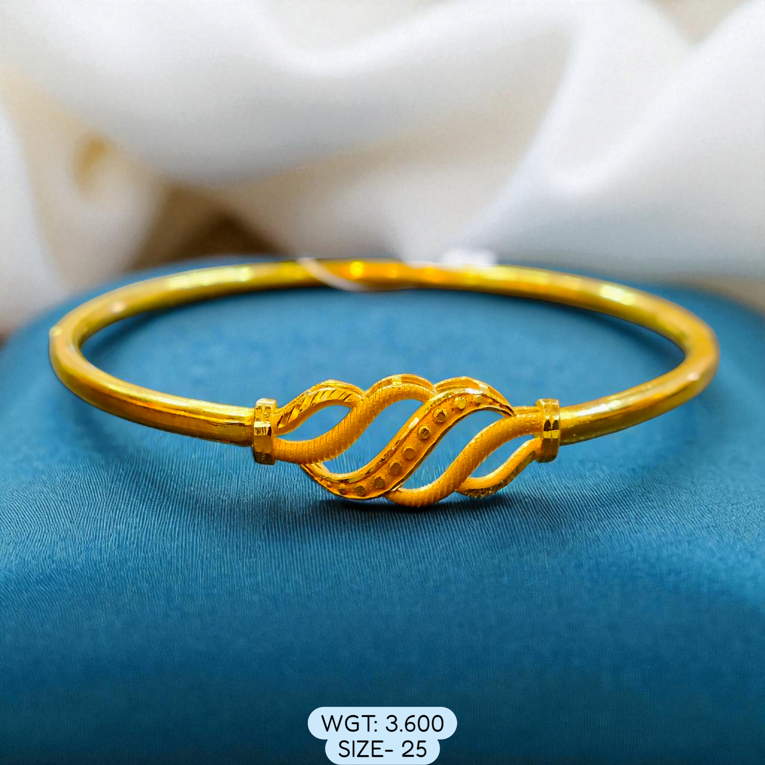 GSN22 TRJ (SIZE:25) WGT: 3.600 APPROX DUPLEX "S" DESIGN HALLMARK 916 22KT GOLD COVER BRACELET 1 PIECE FOR WOMEN - (BILL MANDATORY -EXCHANGE FOR LIFETIME IN STORE ONLY).