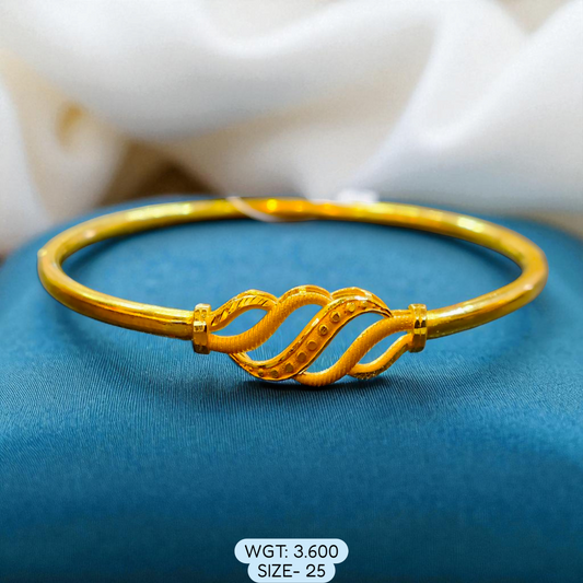 TRJ (SIZE:25) WGT: 3.600 APPROX DUPLEX "S" DESIGN HALLMARK 916 22KT GOLD COVER BRACELET 1 PIECE FOR WOMEN - (BILL MANDATORY -EXCHANGE FOR LIFETIME IN STORE ONLY).