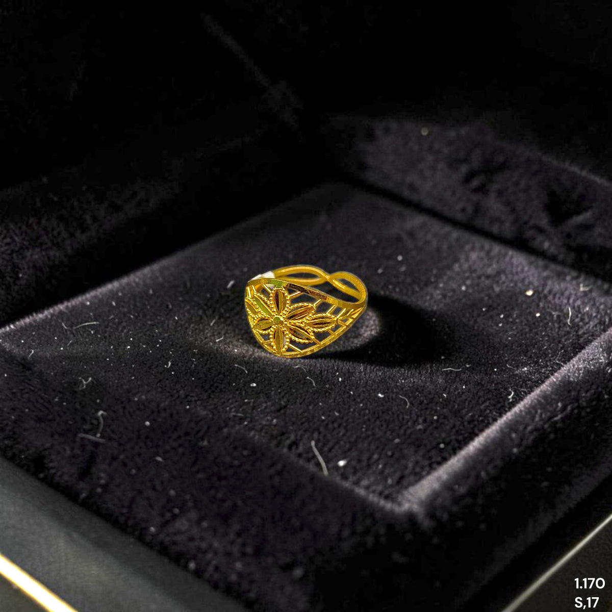 LADIES RING (661LK8)-(SIZE: 17) WGT: 1.170 GM APPROX BIS CERTIFIED HUID HALLMARK 375 9KT GOLD RING FOR WOMEN 1 PIECE.