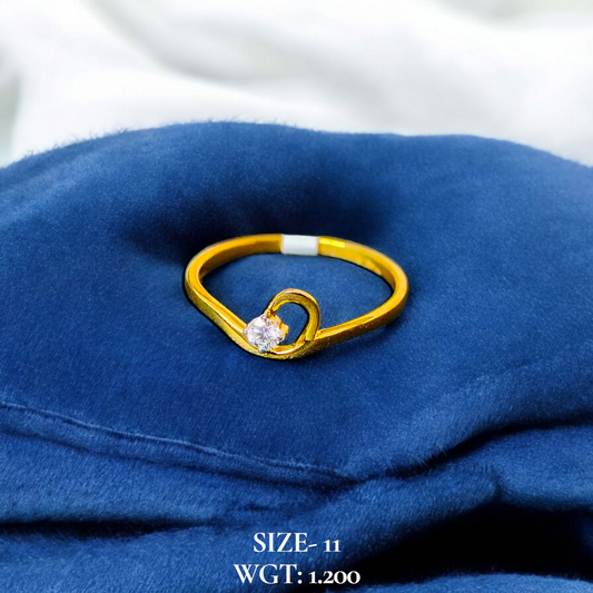 RAJLAXMI DIAMOND JEWELLERY (SIZE:11) - WGT: 1.200 GM - NATURAL DIAMOND (0.07 CENT) HUID HALLMARK 18KT DIAMOND FINGER RING FOR WOMEN WITH CERTIFICATE OF AUTHENTICITY BY ZORBA (DESIGN NO: LRAP4995).