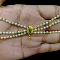 BFG-(WGT: 0.230 GM APPROX) BIS CERTIFIED HUID HALLMARK 375 9KT GOLD MOTI NECKLACE 1 PIECE  WITH ADJUSTABLE TASSEL FOR GIFT IN MARRIAGE.