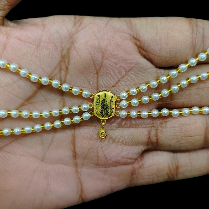 BFG-(WGT: 0.230 GM APPROX) BIS CERTIFIED HUID HALLMARK 375 9KT GOLD MOTI NECKLACE 1 PIECE  WITH ADJUSTABLE TASSEL FOR GIFT IN MARRIAGE.