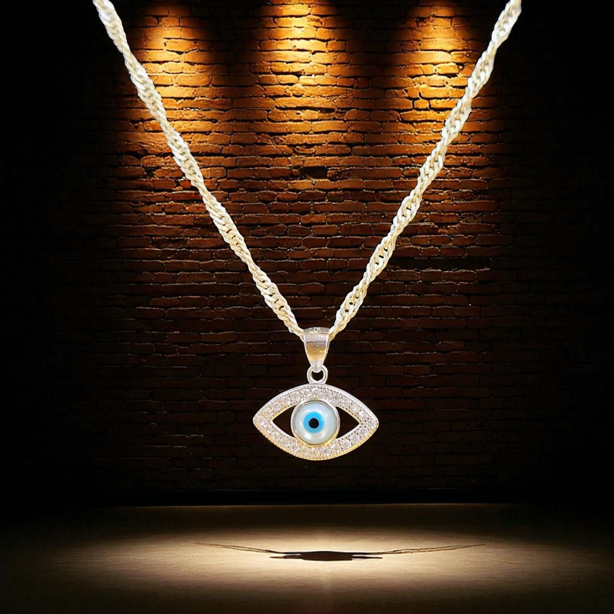 (SLPL) CERTIFIED BIS HALLMARK 925 SILVER PENDANT EVIL EYE BANKOK IMPORTED DESIGN (UNISEX) FOR REGULAR USE- GET ANY DESIGN AS PER AVAILABLITY (SOLD ON MRP) - *CHAIN NOT INCLUDED*