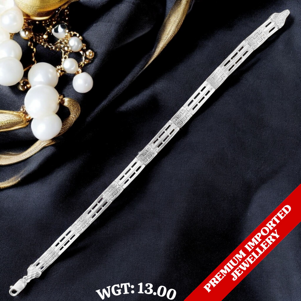 (ITALIAN IMPORTED JEWELLERY) BIS CERTIFIED HALLMARK 925 SILVER WRISTLET WGT: 13.00 GRAM 8.5
