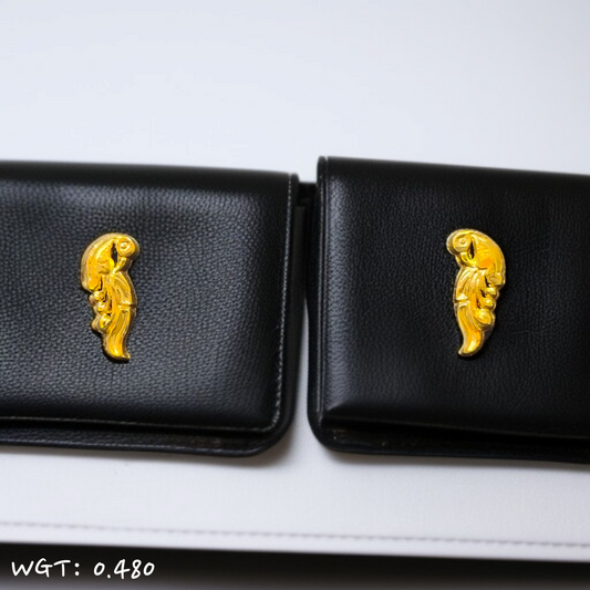 RAJLAXMI WGT: 0.480 GM APPROX HUID HALLMARK 916 22KT GOLD EAR TOPS STUD 1 PAIR FOR REGULAR USE.