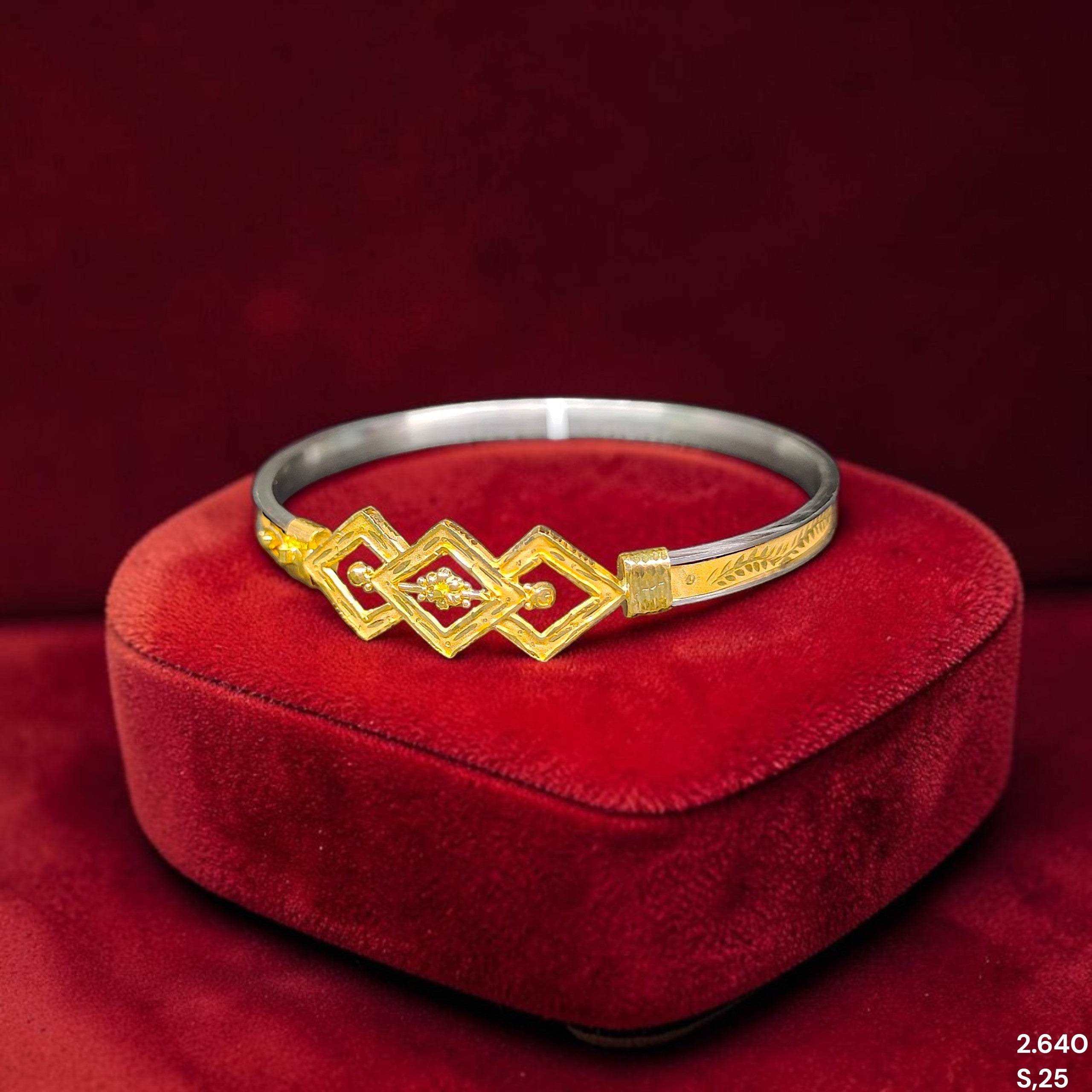 GOLD NOA- (SIZE: 25) WGT: 2.640 GM APPROX BIS CERTIFIED HUID HALLMARK 22KT GOLD BRACELET NOA BADHANO BANGLES 1 PIECE FOR WOMEN. (45TSDQ)