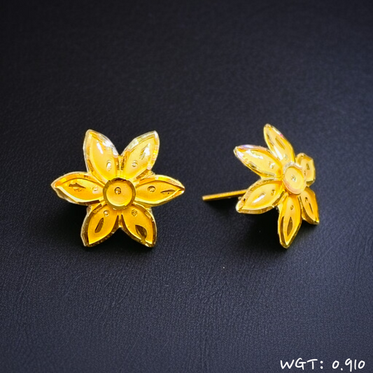 RAJLAXMI D- 4NIA4C/D7R5FW WGT: 0.910 GM APPROX HUID HALLMARK 916 22KT GOLD EAR TOPS STUD 1 PAIR FOR REGULAR USE.