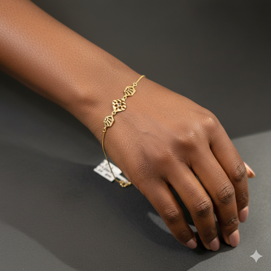 GOLD WRISTLET- BIS CERTIFIED HUID HALLMARK 375 9KT GOLD WRISTLET APPROX WGT: 1.180 FOR WOMEN.