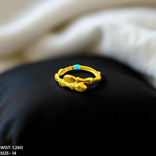 TRJ (SIZE: 14) WGT: 1.260 GM APPROX BIS CERTIFIED HUID HALLMARK 9KT GOLD FINGER RING FOR WOMEN 1 PIECE FOR REGULAR USE..