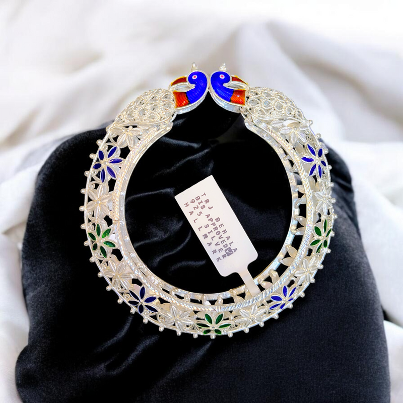 SILVER BANGLES- (SIZE- 24) CERTIFIED BIS HALLMARK 925 SILVER KANKAN (MANIPUR DESIGN) APPROX WGT: 24.660 GM (1 PIECE) FOR REGULAR USE FOR WOMEN.