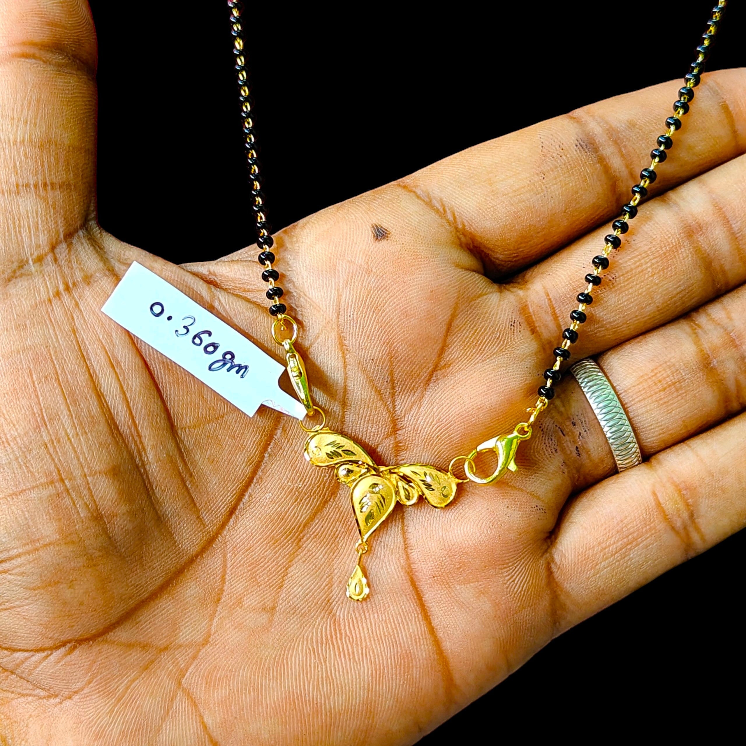 GOLD PENDANT- (WGT: 0.360 GM APPROX) BIS CERTIFIED HUID HALLMARK 375 9KT GOLD PENDANT FOR WOMEN 1 PIECE WITH FREE MANGALSUTRA & TASSEL.