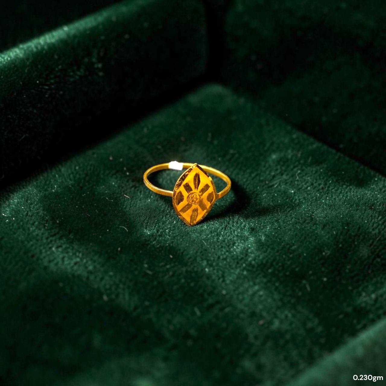 BABY JEWELLERY- TRJ WGT: 0.230 GM APPROX 22KT HUID HALLMARK GOLD BABY FINGER RING 1 PIECE FOR RICE CEREMONY & BIRTHDAY.