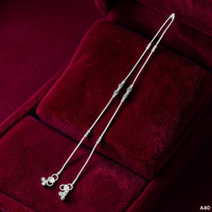 SILVER PAYEL- (A40) (WGT: 15.400 GM APPROX) 625 SILVER PAYEL (ANKLET) 1 PAIR LENGTH: 10