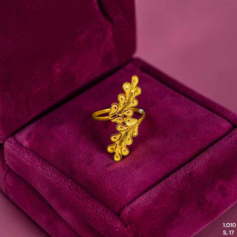 LADIES RING- (4ZSFH6) (SIZE: 17) (WGT: 1.010 GM APPROX) BIS CERTIFIED HUID HALLMARK 9KT GOLD FINGER RING FOR WOMEN 1 PIECE