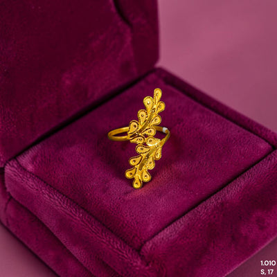 LADIES RING- (4ZSFH6) (SIZE: 17) (WGT: 1.010 GM APPROX) BIS CERTIFIED HUID HALLMARK 9KT GOLD FINGER RING FOR WOMEN 1 PIECE