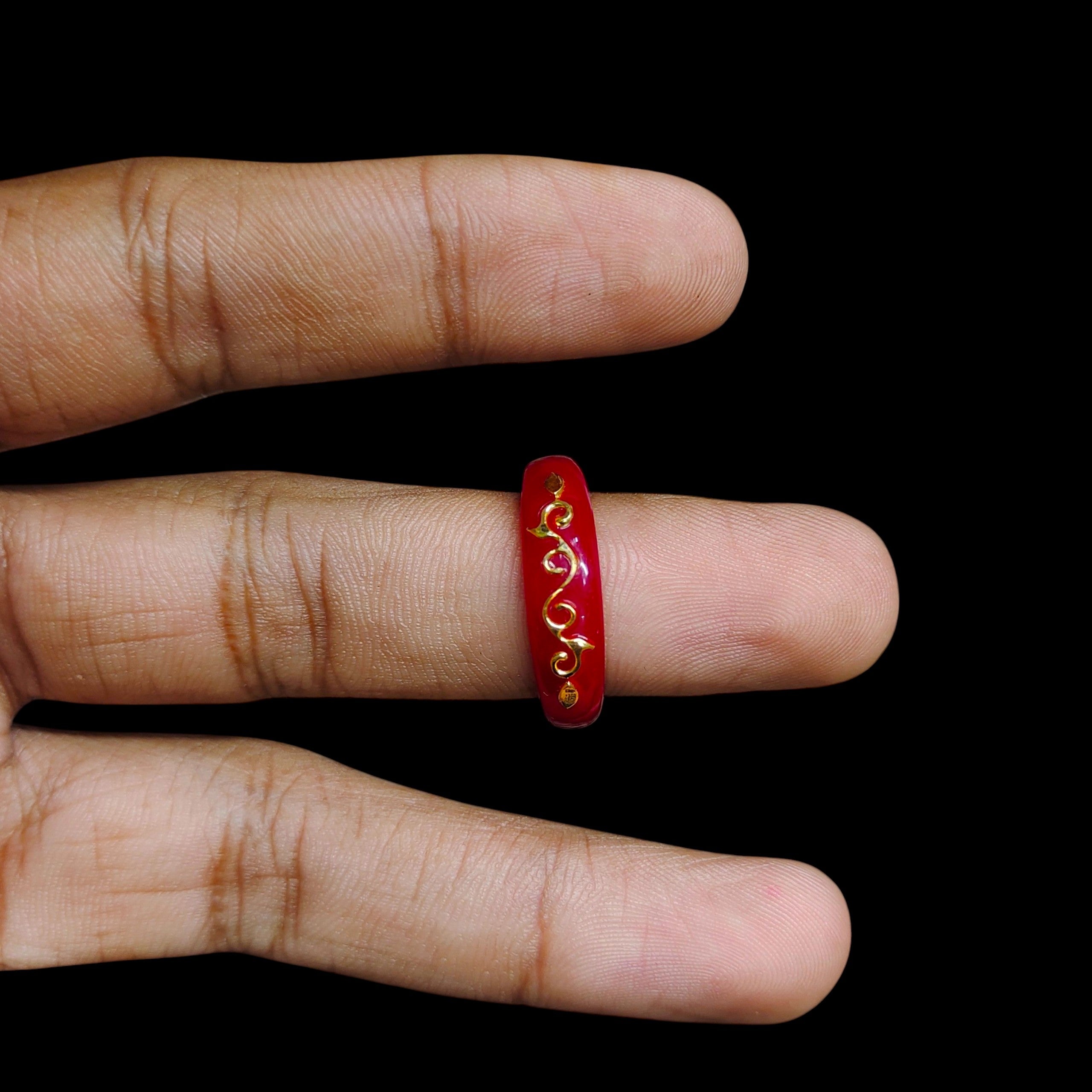 POLA RING-SIZE 15 (WGT: 0.100 GM APPROX) CERTIFIED BIS HALLMARK 916 22KT GOLD POLA RING 1 PIECE (BEST FOR DAILY WEAR OR GIFTING YOUR LOVE ONE).
