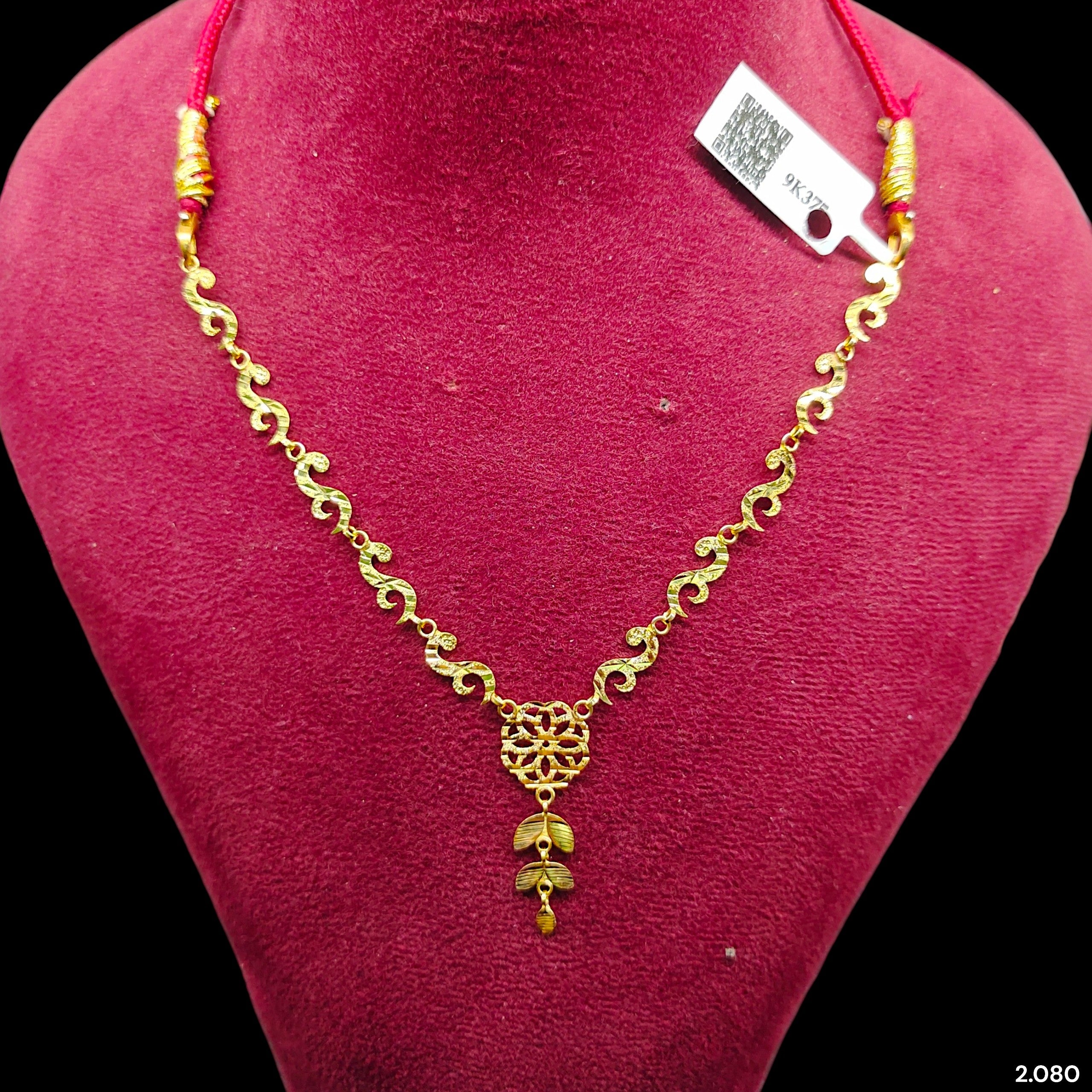 GOLD NECKLACE -(WGT: 2.080 GM APPROX) BIS CERTIFIED HUID HALLMARK 375 9KT GOLD NECKLACE 1 PIECE FOR WOMEN.