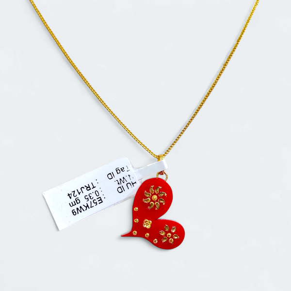 CERTIFIED BIS HUID HALLMARK 916 22KT GOLD POLA PENDANT LOCKET (WGT: 0.350 GM APPROX) 1 PIECE WITH ADJUSTABLE TASSEL (CHAIN NOT INCLUDED)