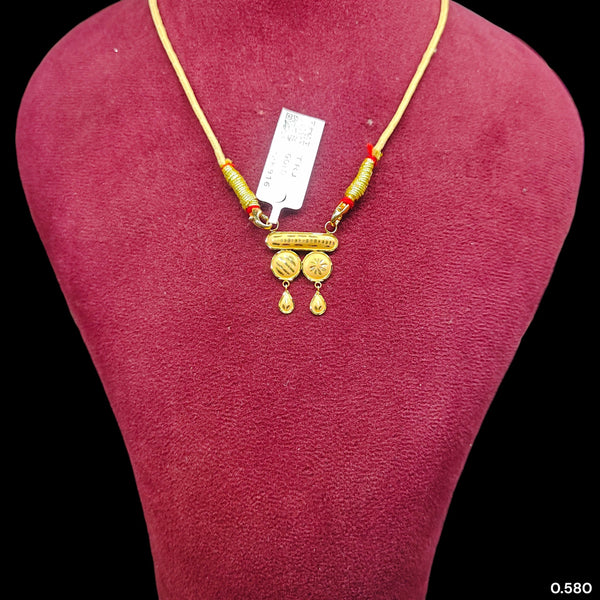 GPM22K- (WGT: 0.580 GM APPROX) BIS CERTIFIED HUID HALLMARK 22KT GOLD PENDANT MANGALSUTRA 1 PIECE WITH TASSEL. (K8Q7EK)