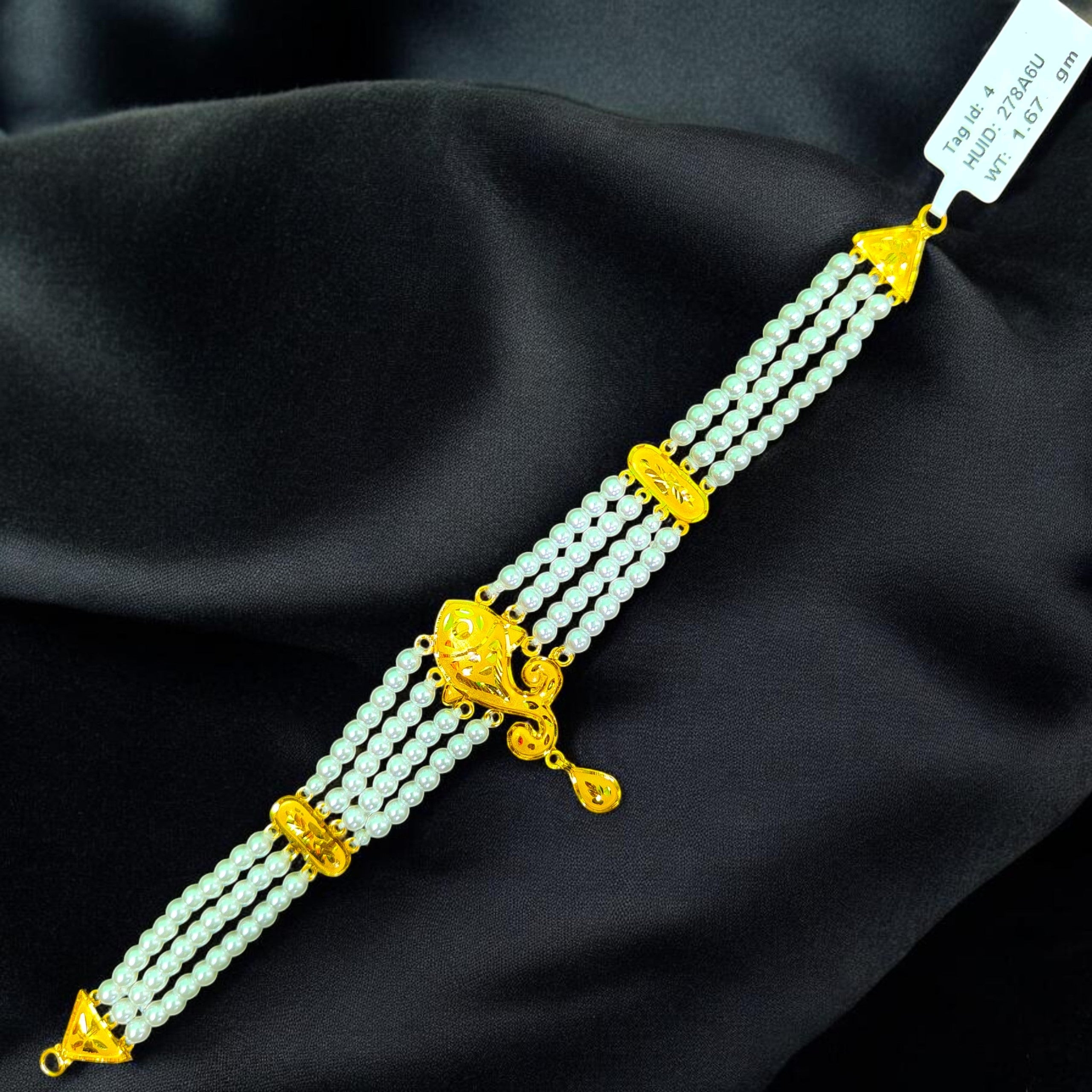 GOLD MOTI CHOKER- (WGT: 1.670 GM APPROX) BIS CERTIFIED HUID HALLMARK 375 9KT GOLD MOTI CHOKER 1 PIECE WITH ADJUSTABLE TASSEL FOR GIFT IN MARRIAGE.