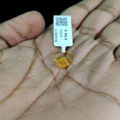 BABY JEWELLERY- TRJ WGT: 0.440 GM APPROX 22KT HUID HALLMARK GOLD BABY FINGER RING 1 PIECE FOR RICE CEREMONY & BIRTHDAY.