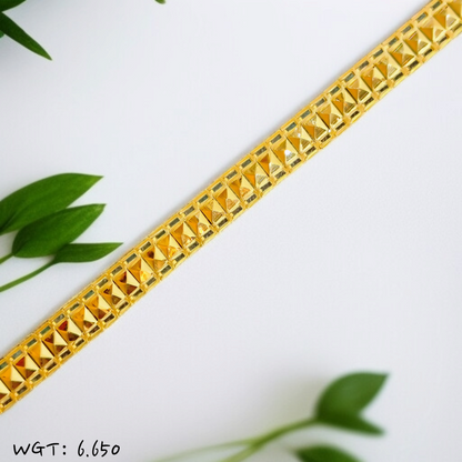 TRJ LWW3QQ 7.5" INCH WGT: 6.650 GM APPROX HUID HALLMARK 22KT GOLD WRISTLET 1 PIECE FOR UNISEX STYLE.