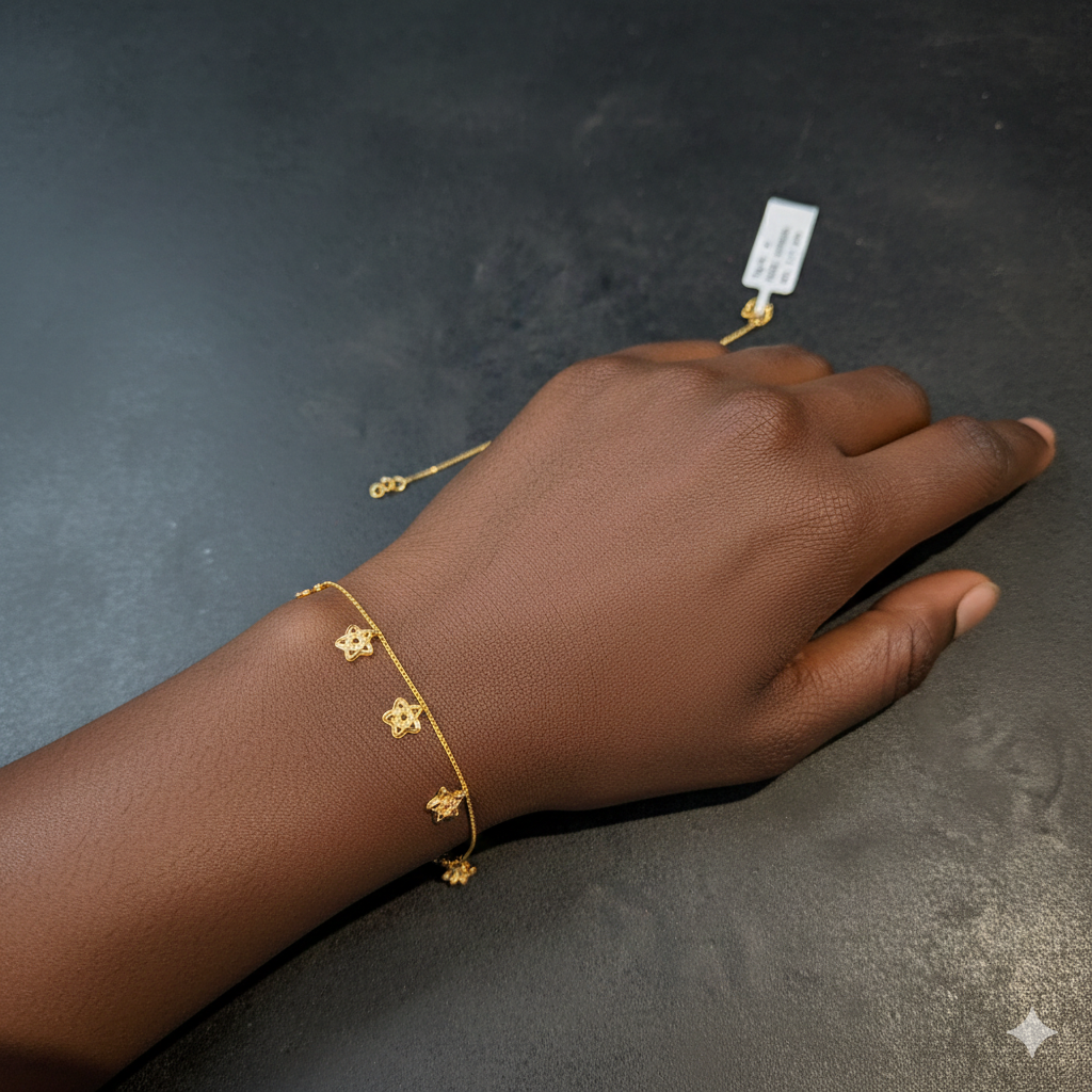 GOLD WRISTLET- BIS CERTIFIED HUID HALLMARK 375 9KT GOLD WRISTLET APPROX WGT: 1.170 FOR WOMEN.