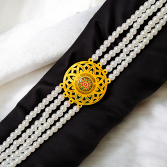 CERTIFIED BIS HUID HALLMARK 916 22KT GOLD MOTI CHOKER 1 PIECE (WGT:1.010 GM) WITH ADJUSTABLE TASSEL FOR GIFT IN MARRIAGE.