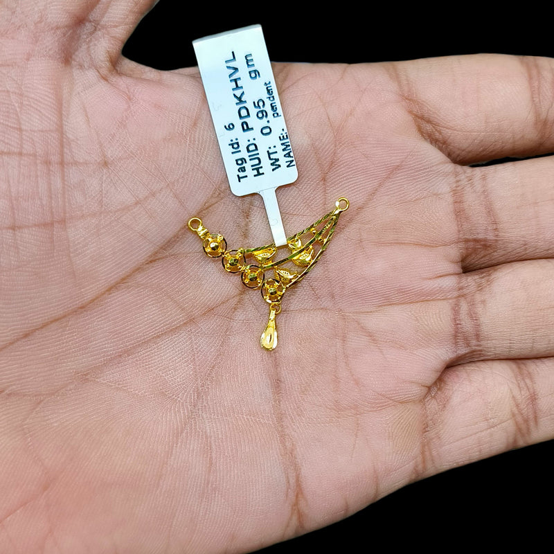 GPM22K- (PDKHVL)-(WGT: 0.950 GM APPROX) BIS CERTIFIED HUID HALLMARK 22KT GOLD PENDANT MANGALSUTRA 1 PIECE WITH TASSEL.