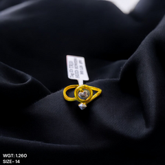 LADIES RING- (SIZE: 14) WGT: 1.260 GM APPROX BIS CERTIFIED HUID HALLMARK 9KT GOLD FINGER RING FOR WOMEN 1 PIECE FOR REGULAR USE.(BDWF2W)