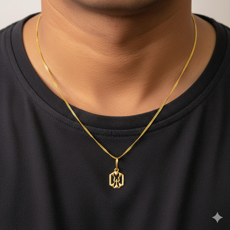 GOLD LOCKET BOYS- WGT: 0.380 GM APPROX BIS CERTIFIED HUID HALLMARK 9KT GOLD LOCKET FOR MEN 1 PIECE. (CHAIN NOT INCLUDED).