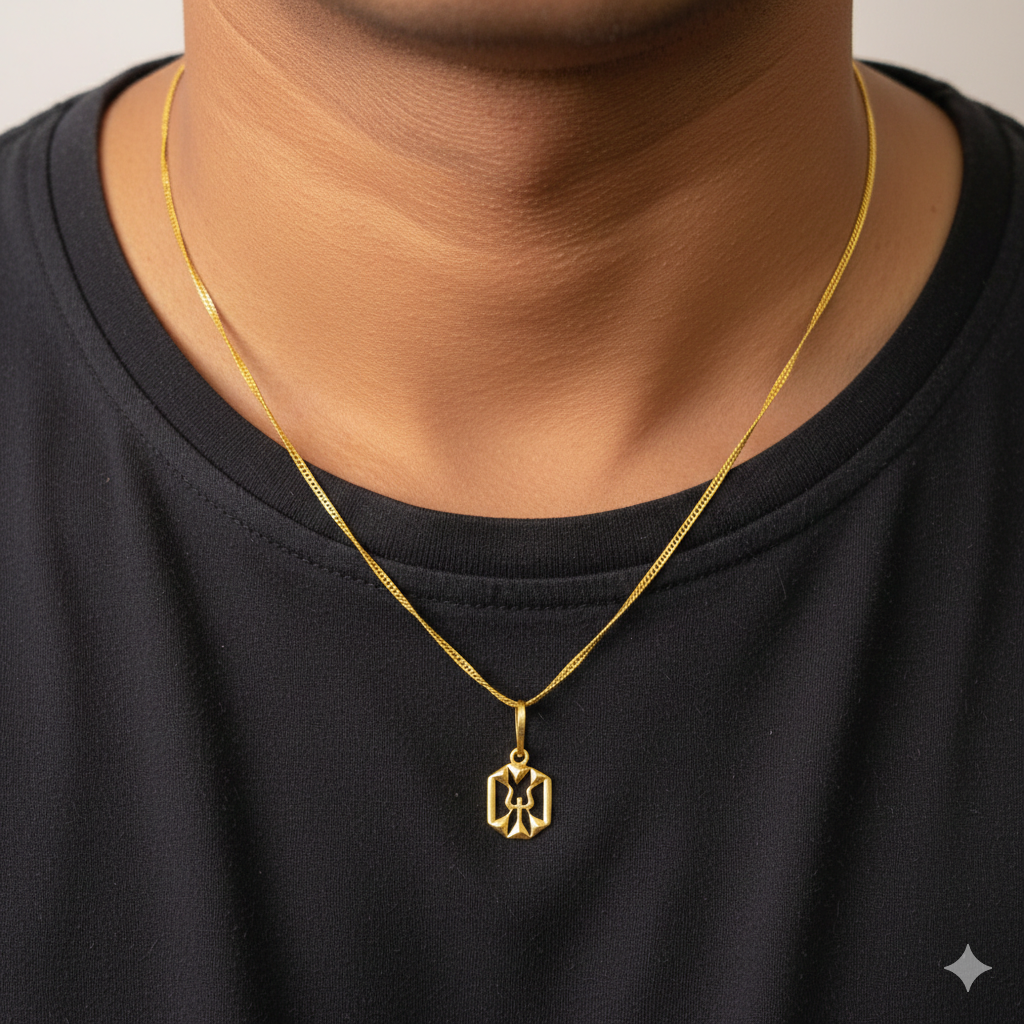 GOLD LOCKET BOYS- WGT: 0.380 GM APPROX BIS CERTIFIED HUID HALLMARK 9KT GOLD LOCKET FOR MEN 1 PIECE. (CHAIN NOT INCLUDED).