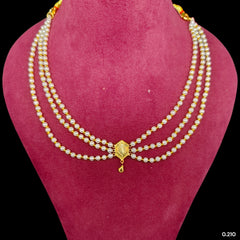 BFG-(WGT: 0.220 GM APPROX) BIS CERTIFIED HUID HALLMARK 375 9KT GOLD MOTI NECKLACE 1 PIECE  WITH ADJUSTABLE TASSEL FOR GIFT IN MARRIAGE.