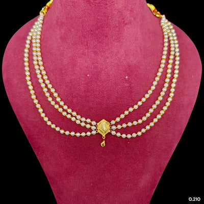 BFG-(WGT: 0.220 GM APPROX) BIS CERTIFIED HUID HALLMARK 375 9KT GOLD MOTI NECKLACE 1 PIECE  WITH ADJUSTABLE TASSEL FOR GIFT IN MARRIAGE.