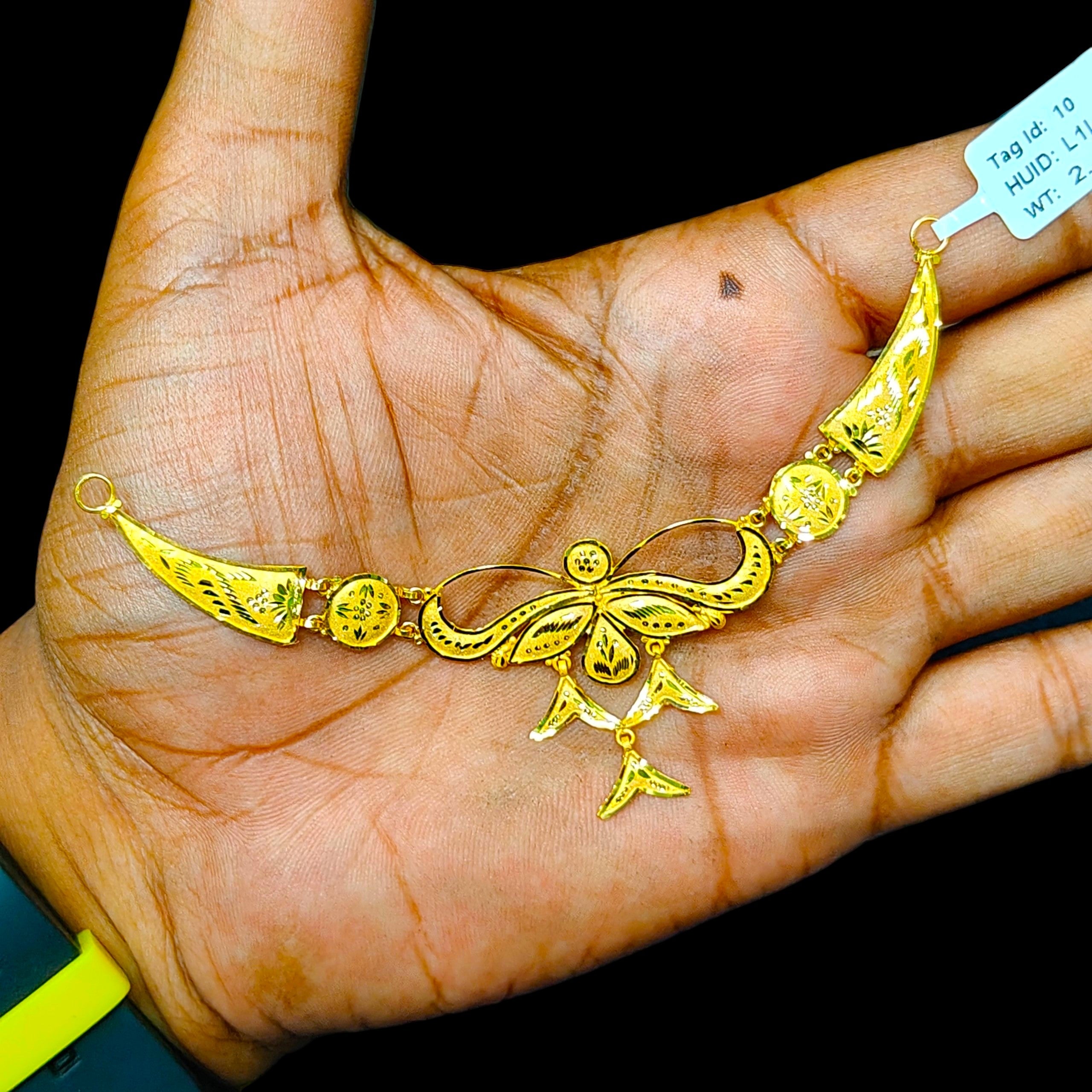 GOLD CHOKER NECKLACE-(WGT: 2.400 GM APPROX) BIS CERTIFIED HUID HALLMARK 9KT GOLD NECKLACE 1 PIECE FOR WOMEN.