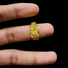 GENTS RING- (3ULNAW) TRJ (SIZE:22) (WGT: 1.570 GM APPROX) BIS CERTIFIED HUID HALLMARK 375 9KT GOLD FINGER RING FOR MEN 1 PIECE.