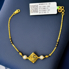 BIS CERTIFIED (DUBAI COLLECTION) CASTING HIGH BUFF FINISH- HUID HALLMARK 916 22KT GOLD WRISTLET (WGT:2.792 GM APPROX) 6 INCH ADJUSTABLE SIZE FOR BEAUTIFUL WOMEN (IMPORTED GOLD JEWELLERY).