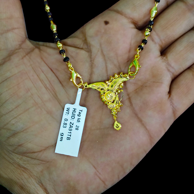 GPM22K- WGT: 0.830 GM APPROX 22KT HUID HALLMARK GOLD PENDANT MANGALSUTRA 1 PIECE WITH TASSEL.
