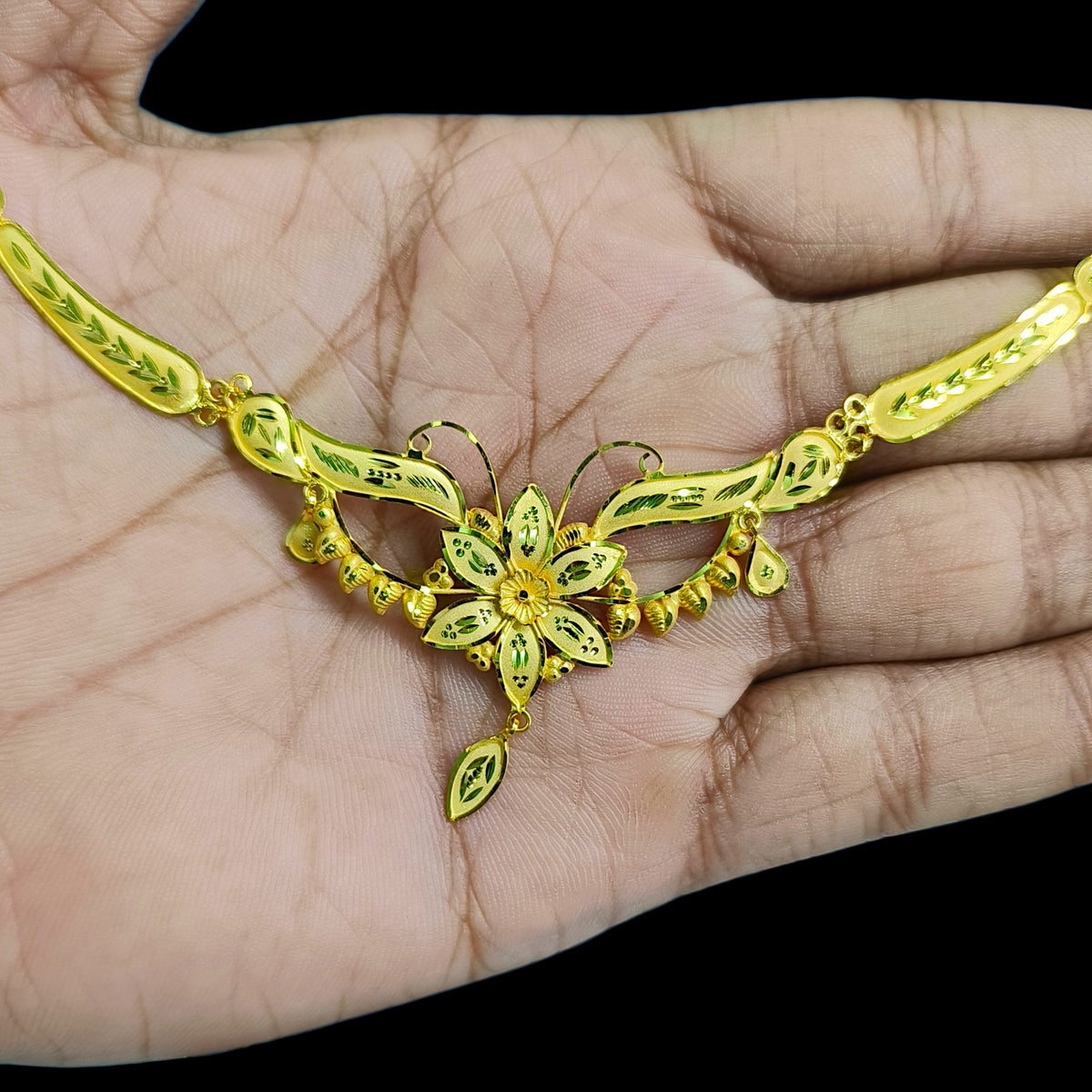 GOLD NECKLACE- (JEC923)-(WGT: 3.168 GM APPROX) BIS CERTIFIED HUID HALLMARK 375 9KT GOLD NECKLACE 1 PIECE FOR WOMEN WITH FREE ADJUSTABLE TASSEL.