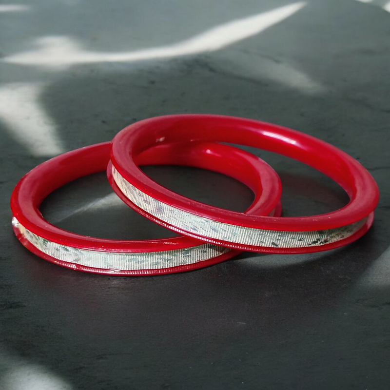 (SSP) CERTIFIED  BIS HALLMARK 925 SILVER CHILA PATH DESIGN POLA BADHANO BANGLES 1 PAIR(WGT: 3.00 GM APPROX) FOR REGULAR USE (SOLD AS MRP BY RAJLAXMI).