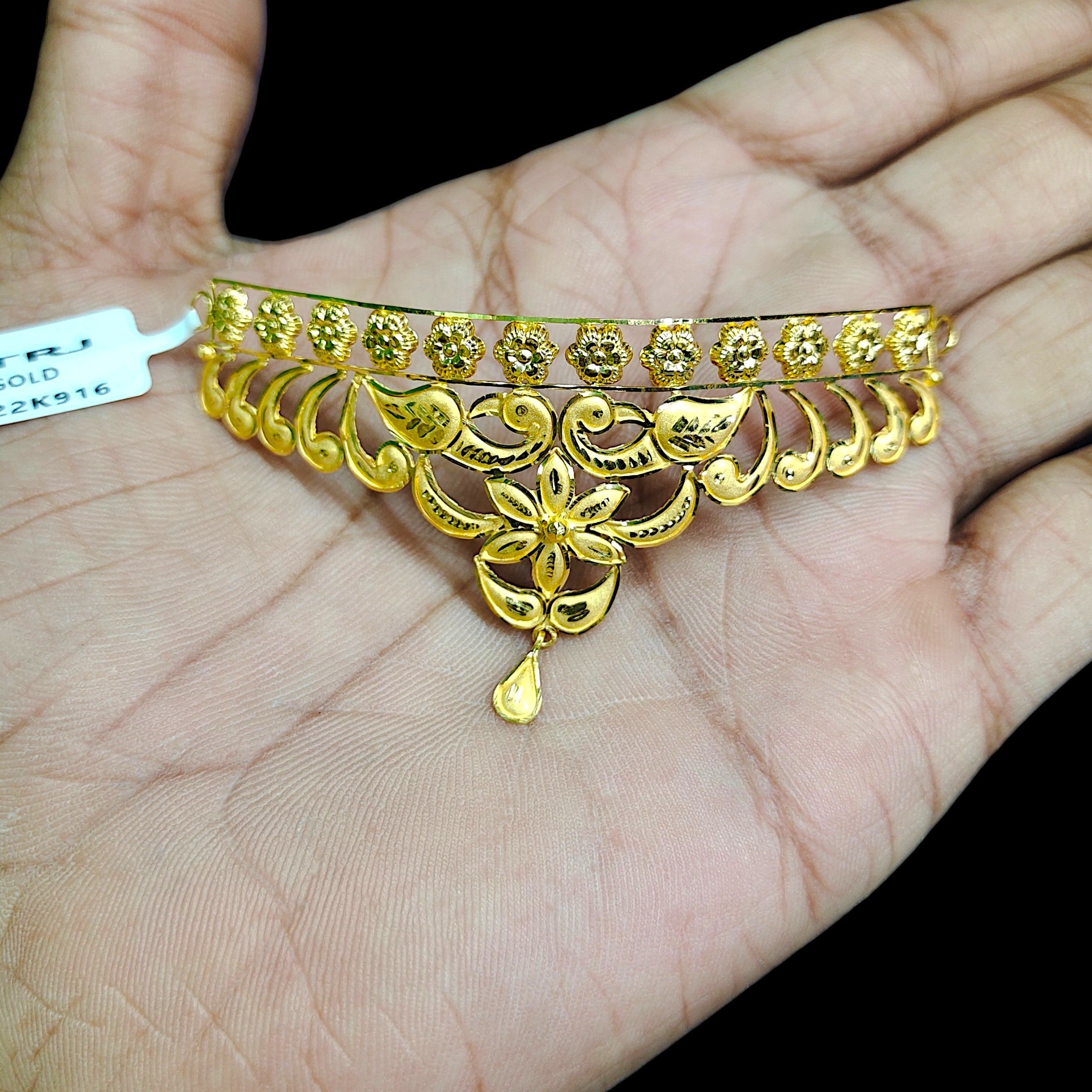 GCN22K- (WGT: 3.340 GM APPROX) BIS CERTIFIED HUID HALLMARK 916 22KT GOLD CHOKER 1 PIECE FOR WOMEN. (3ESKC3)
