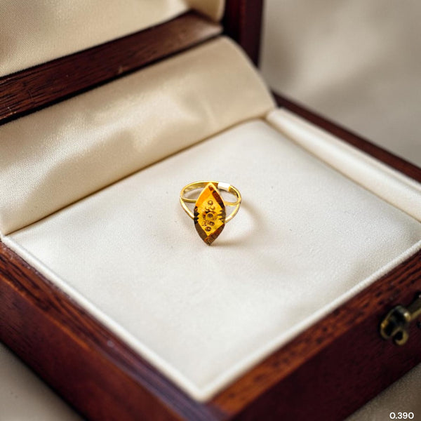 BABY JEWELLERY- TRJ WGT: 0.390 GM APPROX 22KT HUID HALLMARK GOLD BABY FINGER RING 1 PIECE FOR RICE CEREMONY & BIRTHDAY.