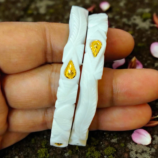 (GSB22) TRJ (SIZE: 24) WGT: 0.970 GM APPROX HUID HALLMARK 22KT GOLD DESIGN SAKHA BADHANO BANGLES 1 PAIR DESIGN FOR REGULAR USE.