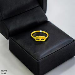 LADIES RING- (SIZE: 13) WGT: 0.740 GM APPROX BIS CERTIFIED HUID HALLMARK 9KT GOLD FINGER RING FOR WOMEN 1 PIECE FOR REGULAR USE.