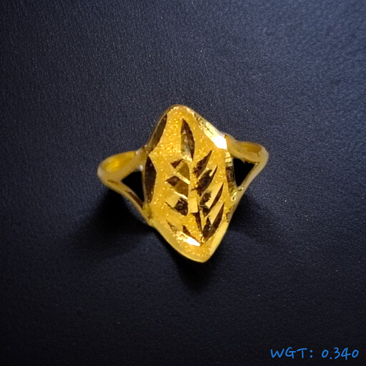 (GBJ) TRJ WGT: 0.340 GM APPROX 22KT HUID HALLMARK GOLD BABY FINGER RING 1 PIECE FOR RICE CEREMONY & BIRTHDAY.