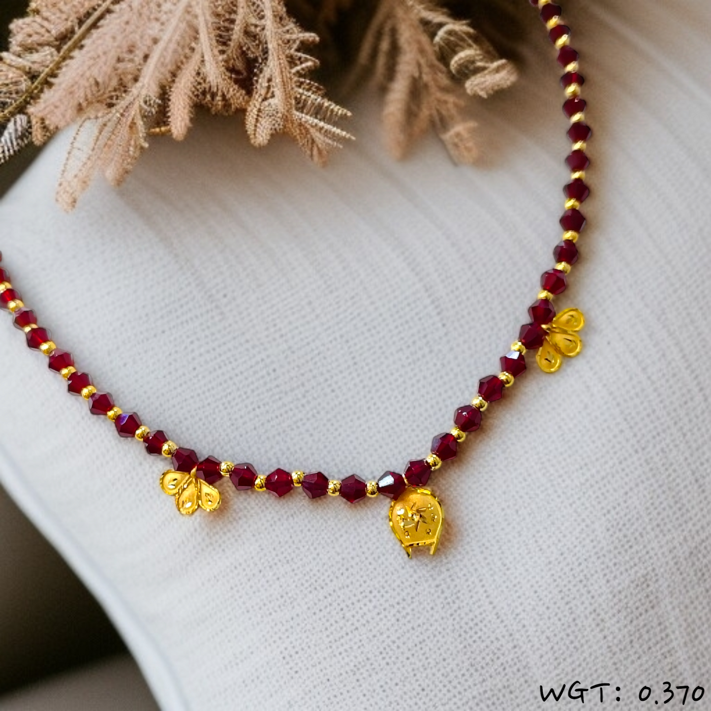 TRJ WGT: 0.370 GM APPROX KDM GOLD SELIHAR 1 PIECE WITH ADJUSTABLE TASSEL FOR GIFT PURPOSE (50 TONCH).