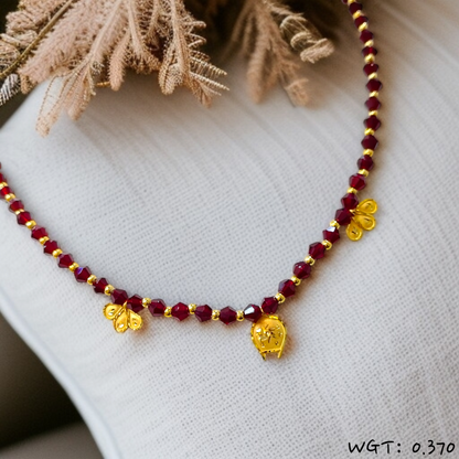 TRJ WGT: 0.370 GM APPROX KDM GOLD SELIHAR 1 PIECE WITH ADJUSTABLE TASSEL FOR GIFT PURPOSE (50 TONCH).