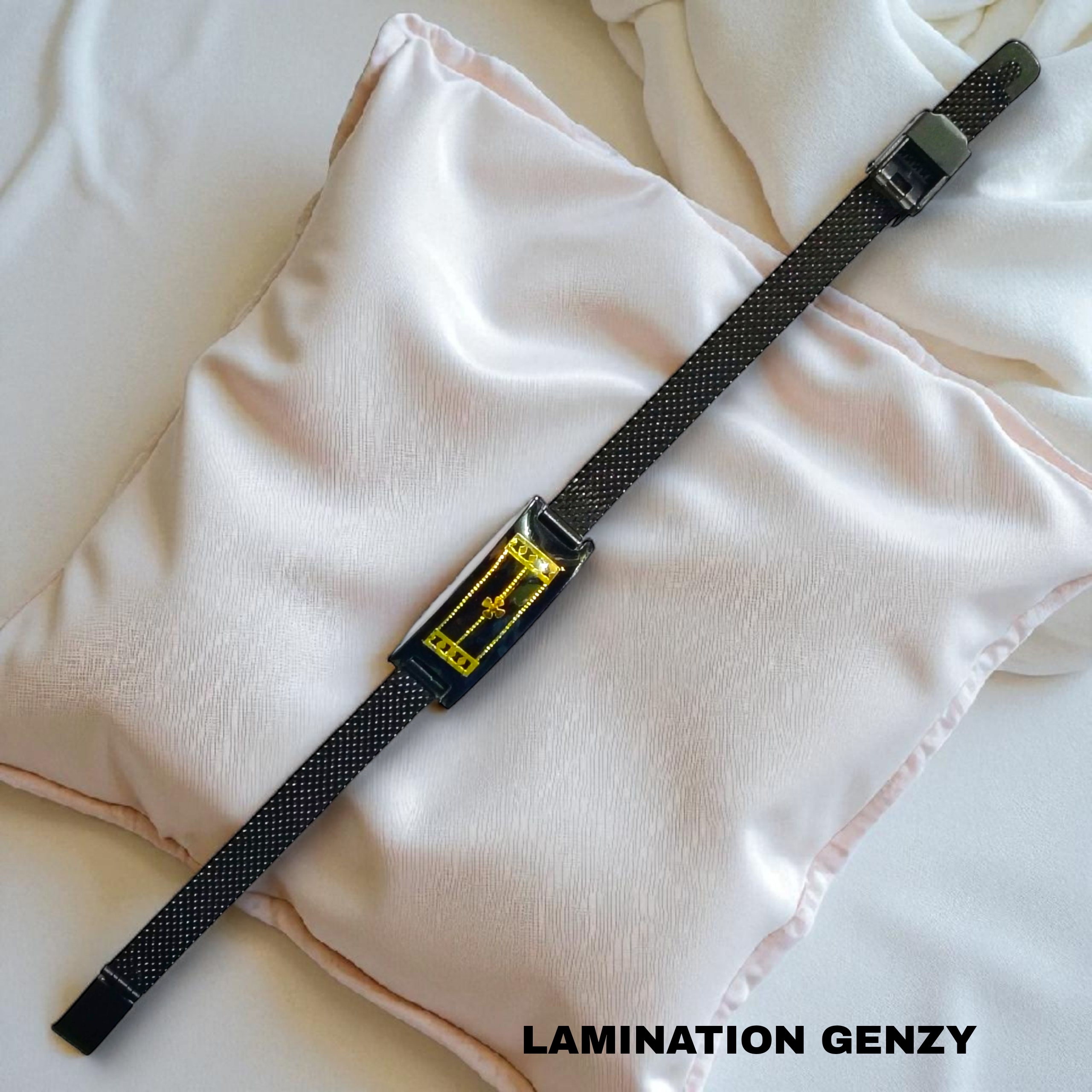 (FACEBOOK VIRAL) BLACK GLASS LAMINATED MINIMALIST ZENGY WITH GOLDEN DETAILING FOR GENTS AND TEENS - NON EXCHANGEABLE ITEM (GET ANY DESIGN AS PER AVAILABILITY)