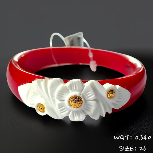TILOTAMA SAKHA POLA (SIZE: 26) WGT: 0.340 GM APPROX. HUID HALLMARK 22KT GOLD POLA BANGLES 1 PIECE FOR GIFTING.(NP)