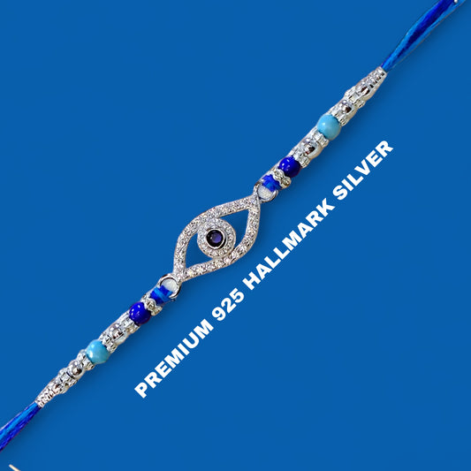 (RAKHI GIFTS) 925 HALLMARK SILVER RAKHI FOR RAKSHA BANDHAN GIFT FOR YOUR LOVING BROTHER (FREE DAIRYMILK CHOCOLATE INSIDE).